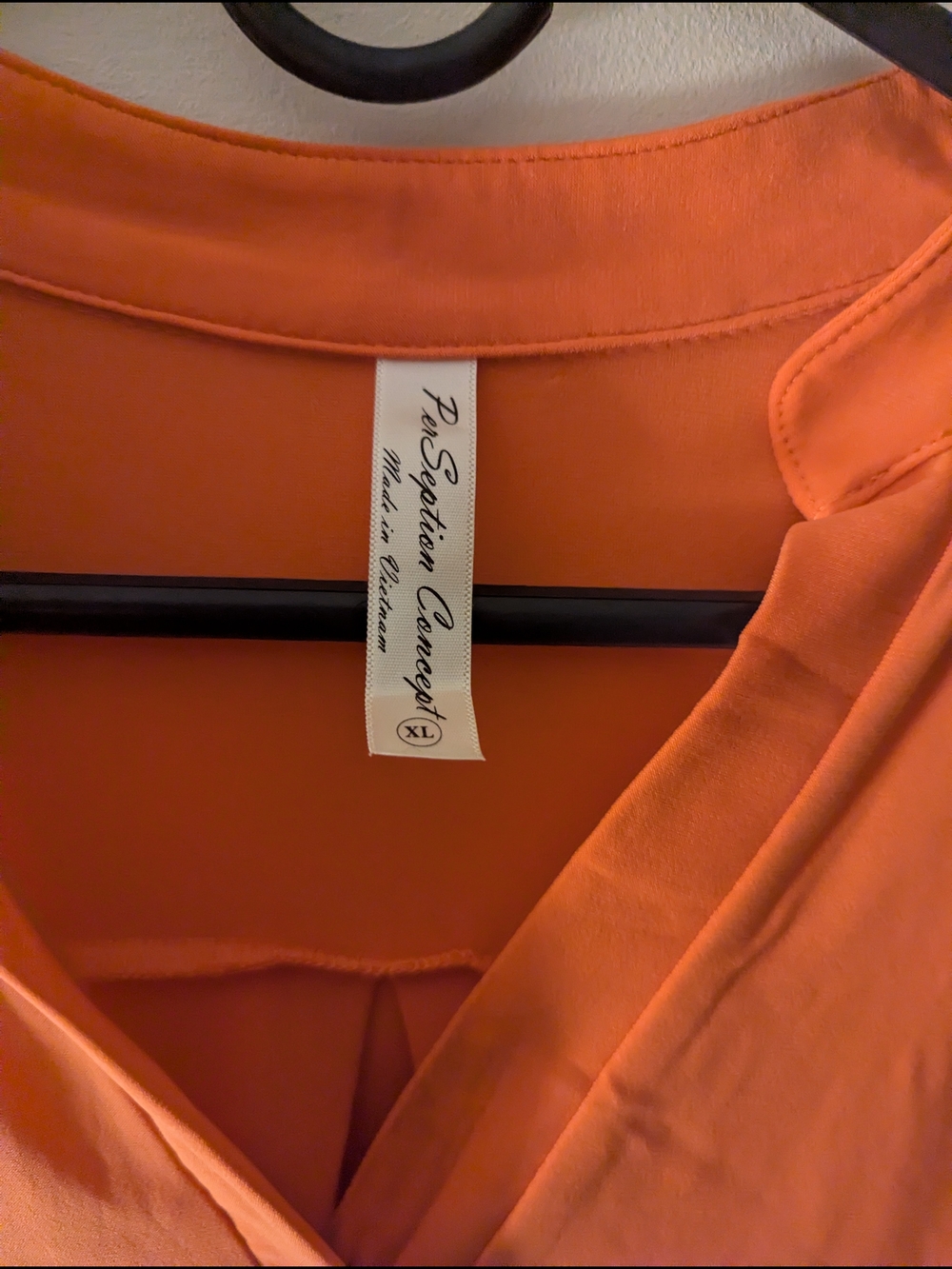 PerSeption Concept Women'sSleeveless Orange V-Neck Button Front Top Stretchy XL - Picture 3 of 4